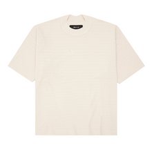 STRIPED PIQUE MOCK NECK TEE V3 IN OAT