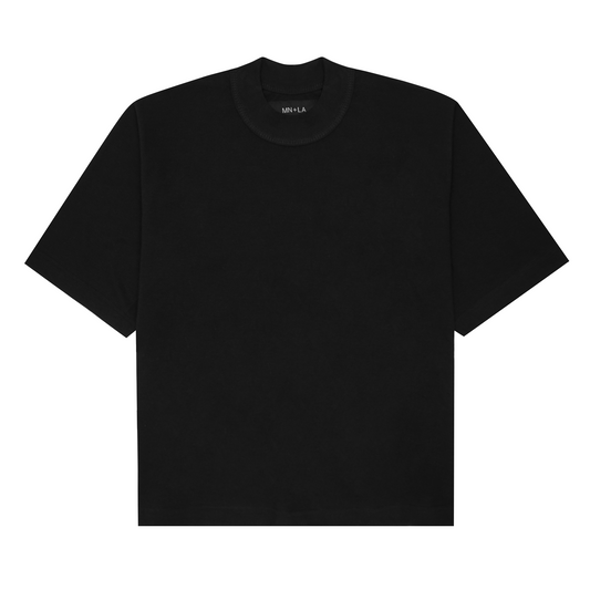 WAFFLE WEAVE MOCK NECK TEE V3 IN ANTHRACITE
