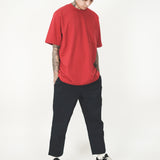 FRENCH TERRY FADED RED POCKET OVERSIZED TEE