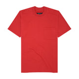 FRENCH TERRY FADED RED POCKET OVERSIZED TEE