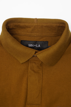 LONGSLEEVE POLO SHIRT IN RUST